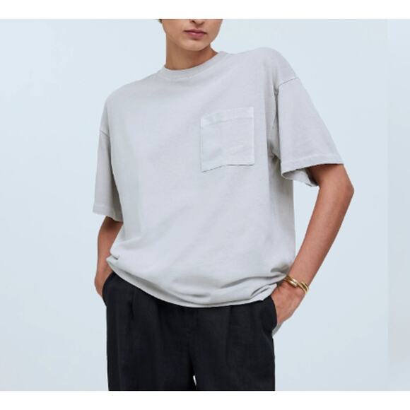 Madewell Garment Dyed Oversized Pocket Tee Shirt Short Sleeve Women Size Large - Picture 1 of 9